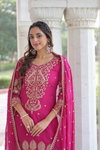 KA 1219 Faux Blooming Embroidered Work Kurti With Bottom Dupatta Online Wholesale